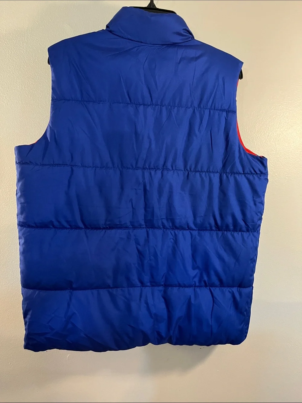 Old Navy Blue Puffer Vest with Red Interior